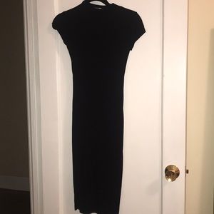 Black high neck midi dress - fashion nova